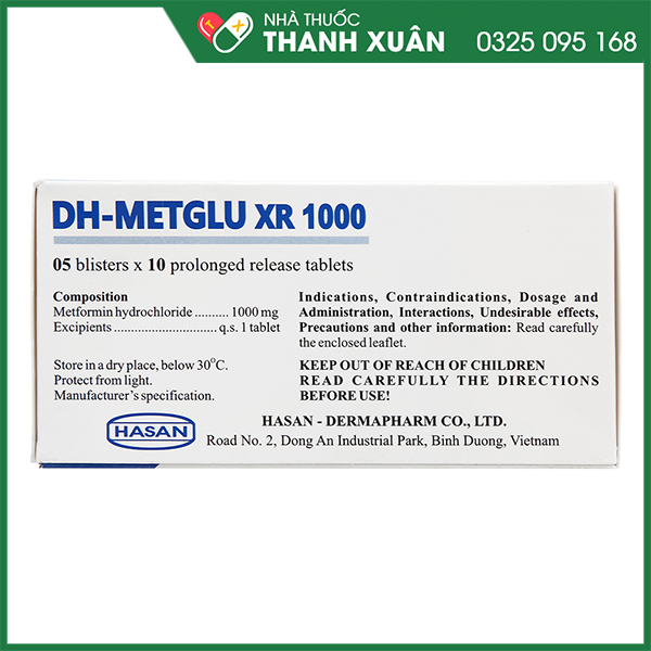 DH-Metglu XR 1000 trị đái tháo đường tuyp 2